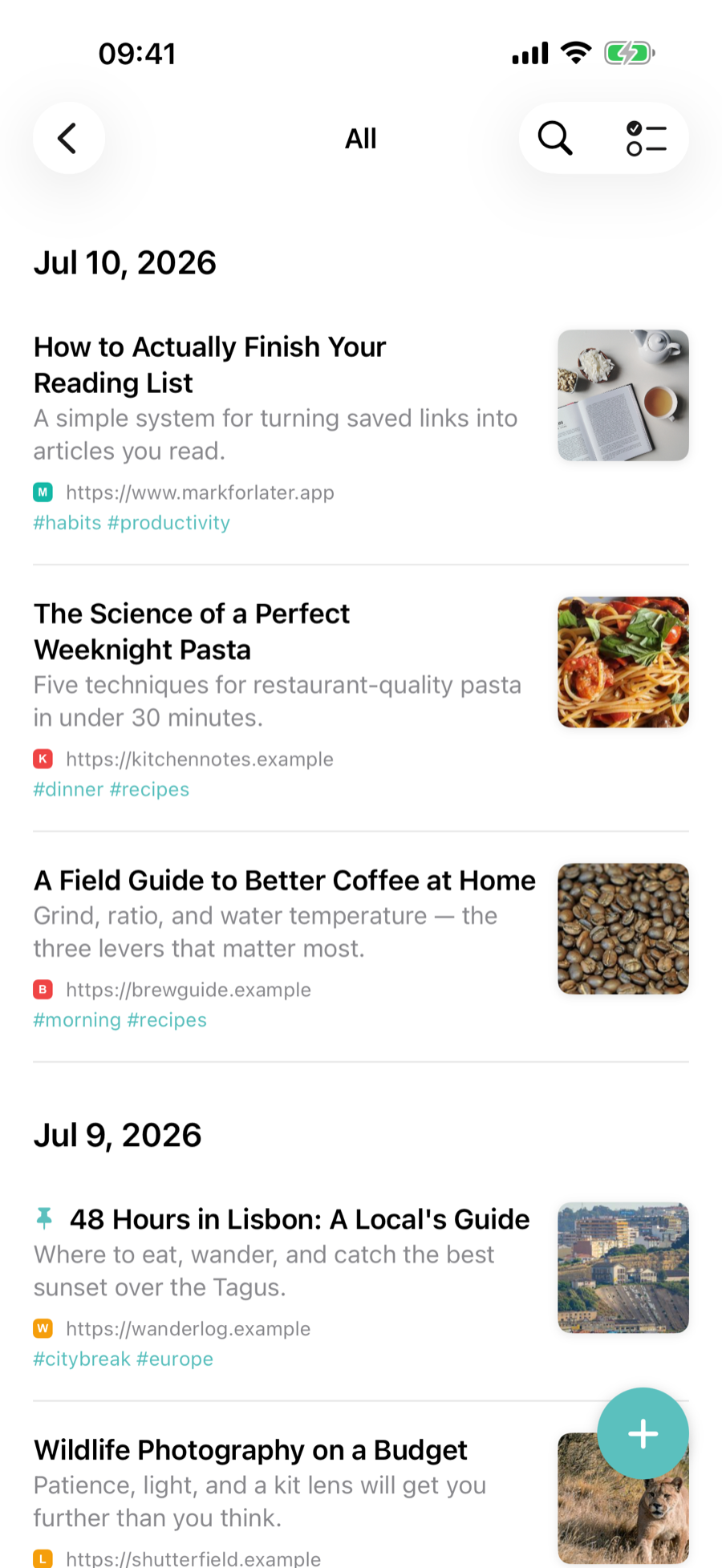 Mark For Later reading list on iPhone