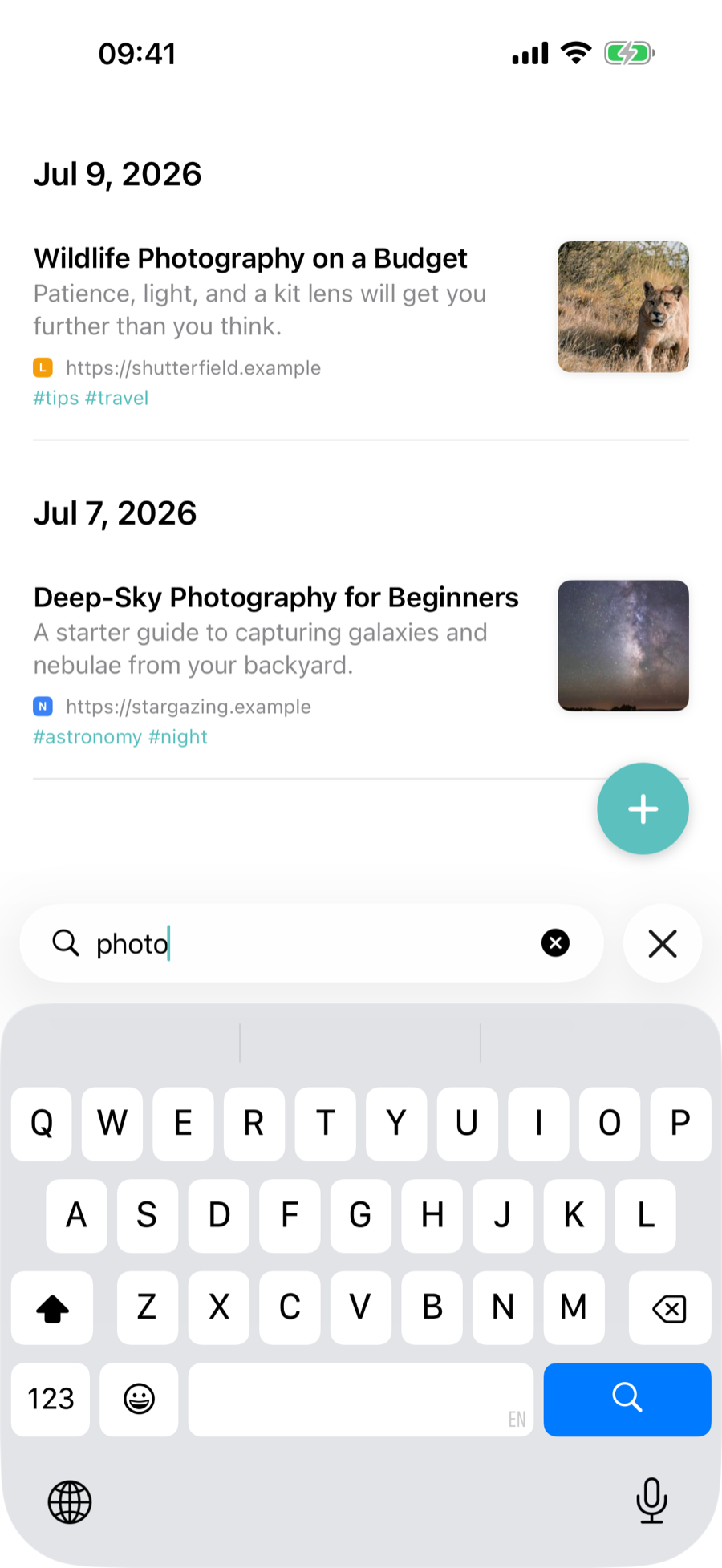 Search on iPhone